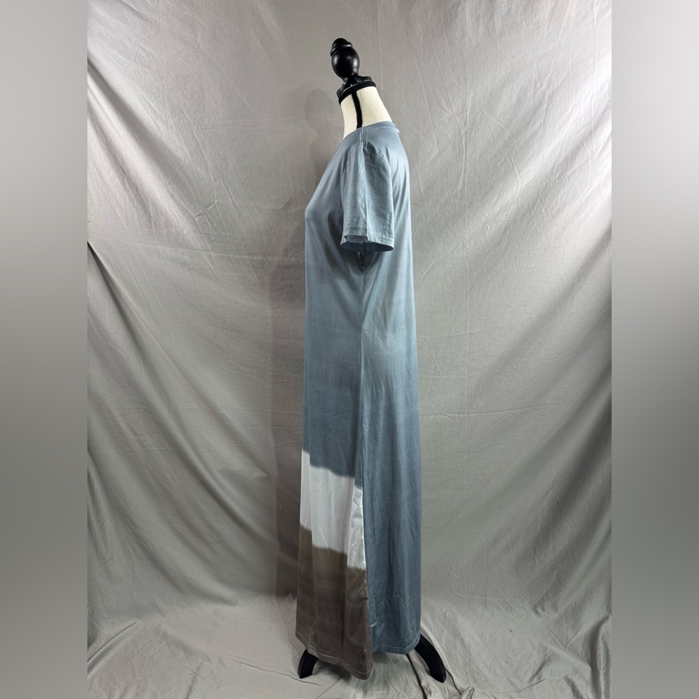 Short Sleeve Color Block Tee Dress Gray - Picture 7 of 8